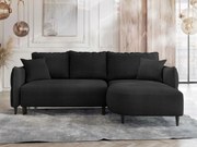 Rohová sedačka Evorde (čierna) (s úl. priestorom) (p)