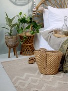 Béžový bavlnený koberec s ornamentami Rug pattern - 70*150 cm