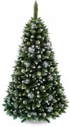 Umelý 3D vianočný stromček BOROVICA smaragdová 180cm so šiškami zasnežená