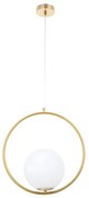 Toolight Toolight, stropná lampa visiaca sklenená guľa z bieleho zlata G109-1W Gold, OSW-09734
