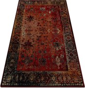 Koberec Do Obývačky vlna Polonia Bodrum Ornament rámik rubín 235x350 cm