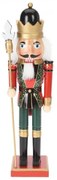 Luskáčik v červeno-zelenom oblečení so žezlom 38 cm