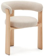 Béžové/v prírodnej farbe jedálenské kreslo s podrúčkami z jaseňového dreva Granite – Kave Home