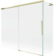 Mexen Rox, L posuvná 2-krídlová vaňová zástena 180 + 80 x 150 cm, 8mm číre sklo, zlatý lesklý profil, 8C9L-180-080-50-00