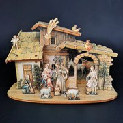 AMADEA Drevený skladací betlehem 3D 12 cm