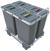 Plastový odpadkový kôš na triedený odpad/vstavaný 8 + 8 + 8 + 8 l Ecofil - Elletipi