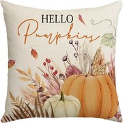 Obliečka na vankúš HELLO PUMPKINS 45x45 cm, béžová
