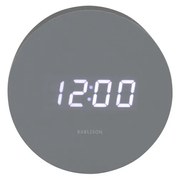 Karlsson 5981GY dizajnové LED hodiny s budíkom sivá, pr. 9 cm
