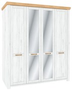 Vešiaková skriňa Q, dub craft zlatý/dub craft biely, SUDBURY