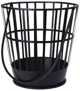 Kovový kôš na drevo Loft, 38x38 cm, čierna