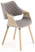 Jedálenská stolička Lacy, sivá / dub