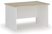 Kancelársky písací stôl PRIMO WHITE, 120x80 cm, biela/dub prírodný