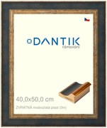 DANTIK rám na obraz 40x50 | ZVRATNÁ modrozlatá plast (Plexi Čiré)