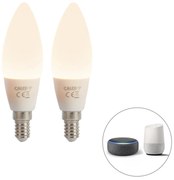 Sada 2 inteligentných LED žiaroviek E14 B35 4,9W 470lm 2200-4000K