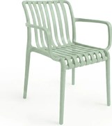 Plastová stolička TREGO s podrúčkami, zelená