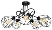 Prisadený luster KARO 5xE27/15W/230V čierna