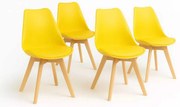 LuxuryForm DESIGN Jedálenská stolička BALI - žltá - SET 4 kusy