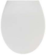 Biele WC sedadlo s jednoduchým zatváraním Wenko Samos, 44,5 x 37,5 cm