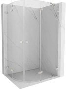 Mexen Lunar, pravý polkruhový sprchový kút 80 x 70 cm, 8mm číre sklo, oceľový profil, 833-080P-070L-97-00