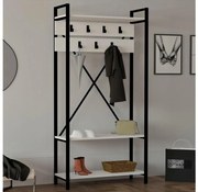 Predsieňová stena ALFA 180x90 cm biela/čierna