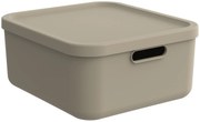 Rotho Úložný box, rovný s vekom, 20 l, cappuccino ALBU LIGHT, 40 x 36 x 18 cm