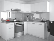 Kuchynská linka Belini 360 cm biely mat s pracovnou doskou Lidiauniqa  TOR LIDIAUNIQA3/4/WT/WT/0/E