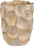 Betónový obal na kvety Plástev, veľ. M, š. 16 cm, béžovo-zlatá
