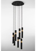 Jupiter 2015 - Luster na lanku ALAS 7xGU10/10W/230V čierna/zlatá