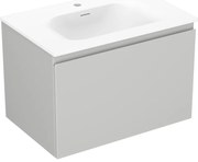 Mexen Orio, kúpeľňová skrinka 70 cm s umývadlom Vela, 1 zásuvka, šedá matná/biela matná, 91A10-07047-1-BF62-W23M01