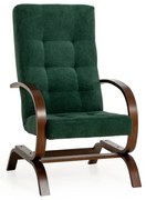 Kreslo Lux, zelená (AN 3207/orech)