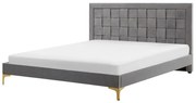 Manželská posteľ 180 cm LIMO (polyester) (šedá) (s roštom). Akcia -30%. Vlastná spoľahlivá doprava až k Vám domov. 1022691