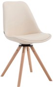 Otočná jedálenská stolička Calais, nohy round natura - Krémová