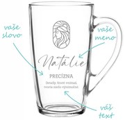 Pieskovaný hrnček znamenia Panny