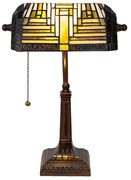 tiffany bankárska lampa JASPER 26*26*42 cm