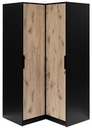 Rohová Skriňa Duarte čierna/ Dub Viking