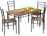 InternetovaZahrada Jedálenský set Leo - hnedá