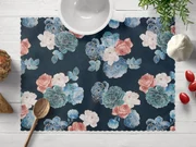 Biante Teflónové prestieranie na stôl TF-060 Modré a červené ruže na tmavo modrom 30x40 cm