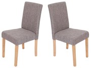 Jedálenská stolička Litta sivá látka (SET 2 ks) - Svetlo hnedá