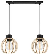 Závesné svietidlo Timber 8, 2x drevené tienidlo