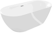 Mexen Roxy, voľne stojaca vaňa 170 x 80 cm, biela, chrómový prepad, 51201708000-01