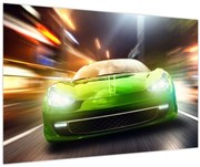 Obraz - Zelené závodné auto (90x60 cm)