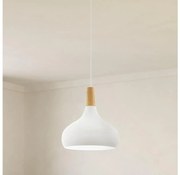 Eglo 901178 - Závesný luster na lanku SABINAR 1xE27/60 W/230 V, pr. 28 cm, biely-