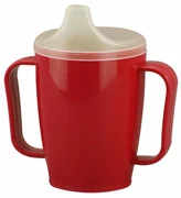 Hrnček s pítkom s dvoma viečkami 250 ml, červená