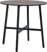 HOMCOM Jedálenský Stôl pre 4 Osoby, Moderný Stôl do Obývačky pre Jedáleň a Kuchyňu, Oceľ, Hnedý, 80 x 80 x 76 cm | Aosom
