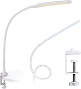 JU Stolná lampa s nastaviteľným ramenom, biela, interiérová