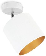 Bodové svietidlo Mediolan, 1x biele/zlaté textilné tienidlo, (výber z 2 farieb konštrukcie - možnosť polohovania)