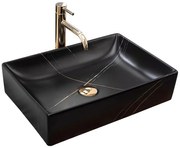 Umývadlo na dosku Inga Black Marable Matt