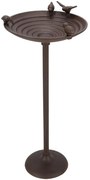 Napájadlo pre vtáky na nohe Stripe, 60x27 cm, liatina, hnedá