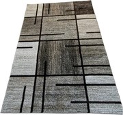Moderný koberec s kockovaným vzorom Rio 685A béžovo-hnedý Rozmer: 60x100 cm