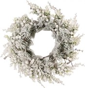 Christmas Wreath ? 50 Cm Green White Plastic - ? 50*10 cm
